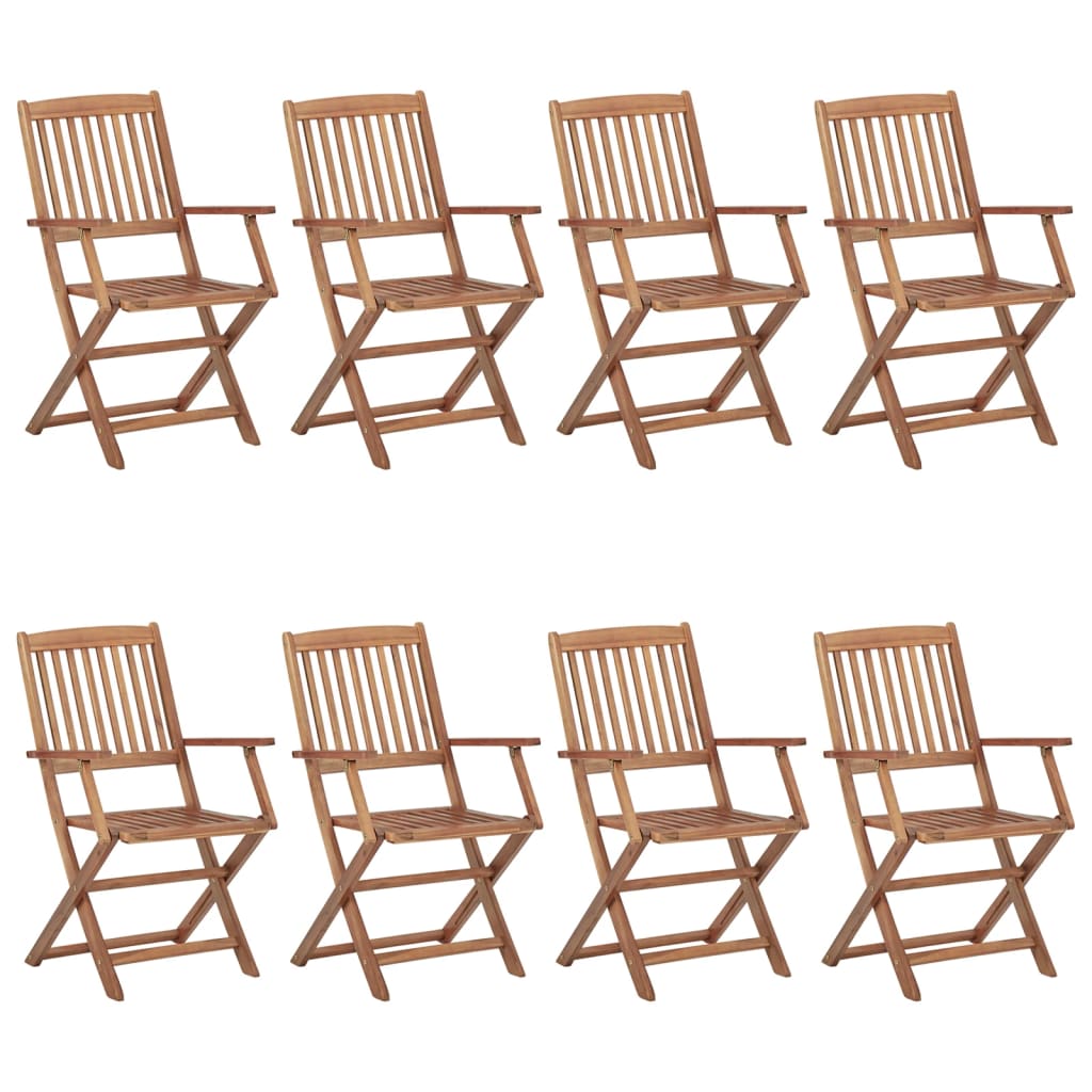 Klappbare Gartenstühle 8 Stk. Mit Kissen Massivholz Akazie