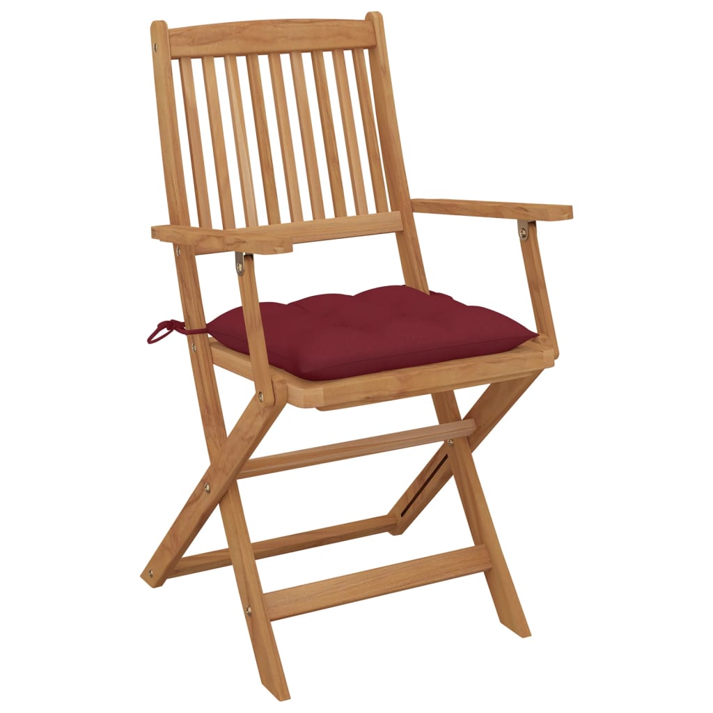Klappbare Gartenstühle 8 Stk. Mit Kissen Massivholz Akazie