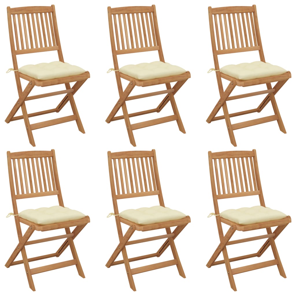 Klappbare Gartenstühle 8 Stk. Mit Kissen Massivholz Akazie
