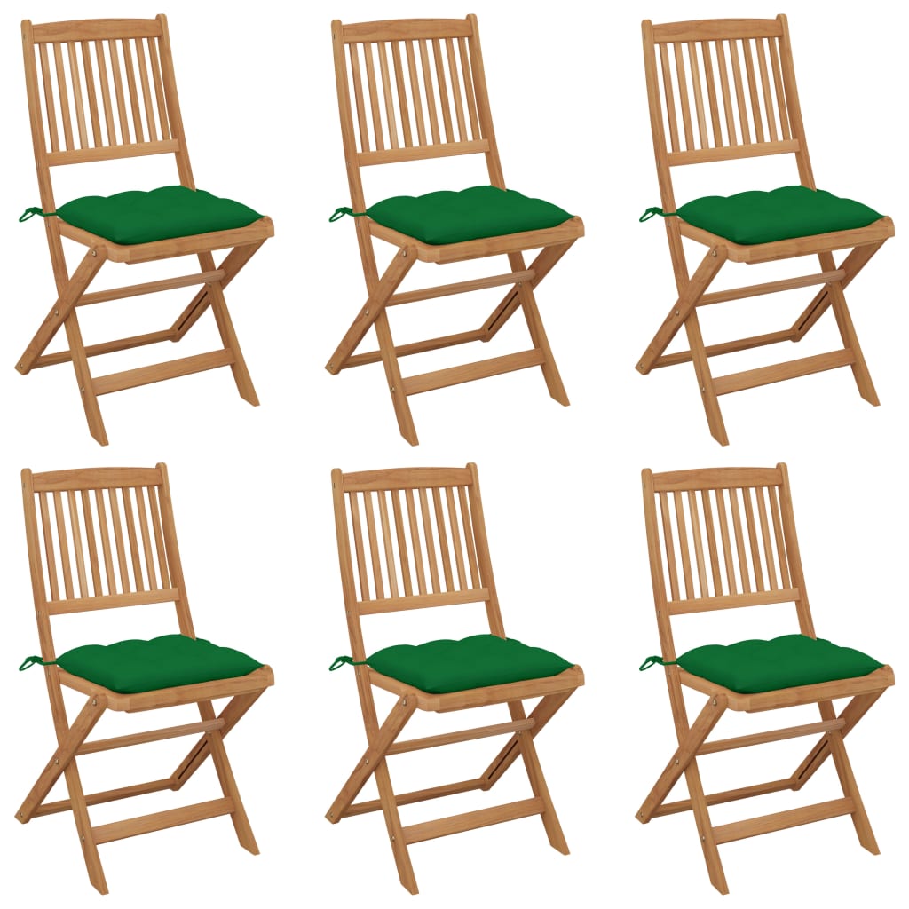 Klappbare Gartenstühle 8 Stk. Mit Kissen Massivholz Akazie