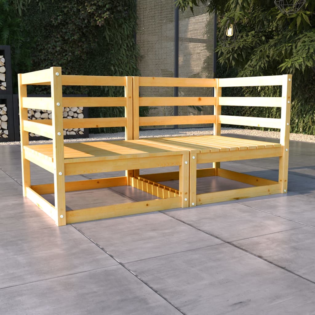 Garten-Ecksofas Mit Kissen 2 Stk. Massivholz Kiefer