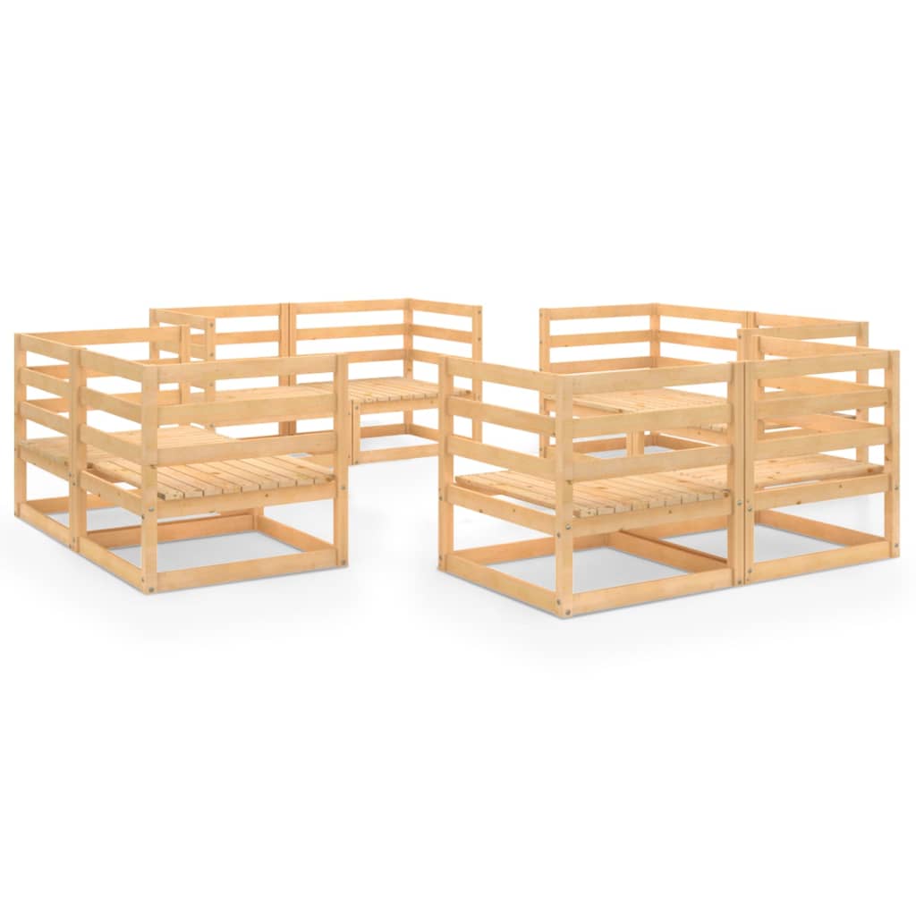 8-Tlg. Garten-Lounge-Set Massivholz Kiefer