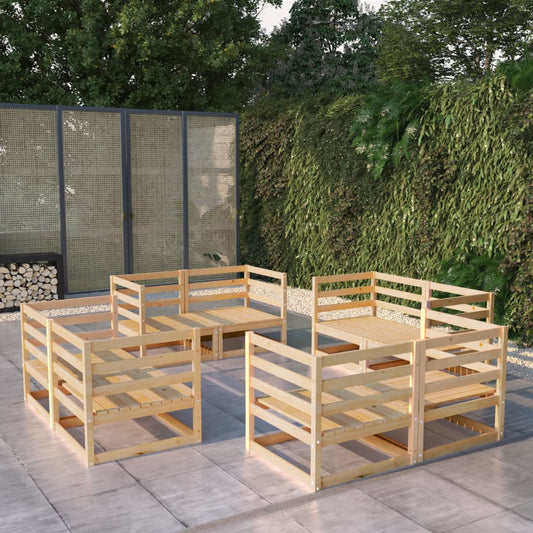 8-Tlg. Garten-Lounge-Set Massivholz Kiefer