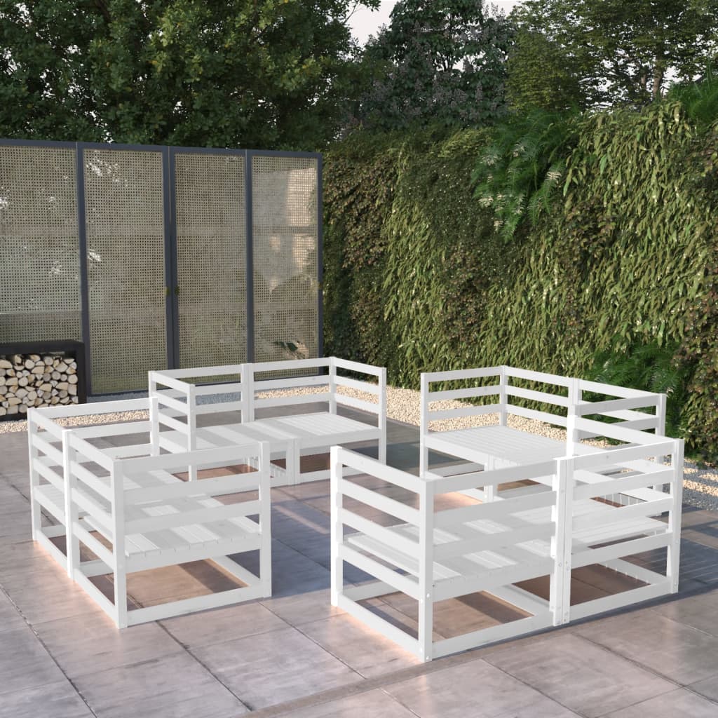 8-Tlg. Garten-Lounge-Set Massivholz Kiefer