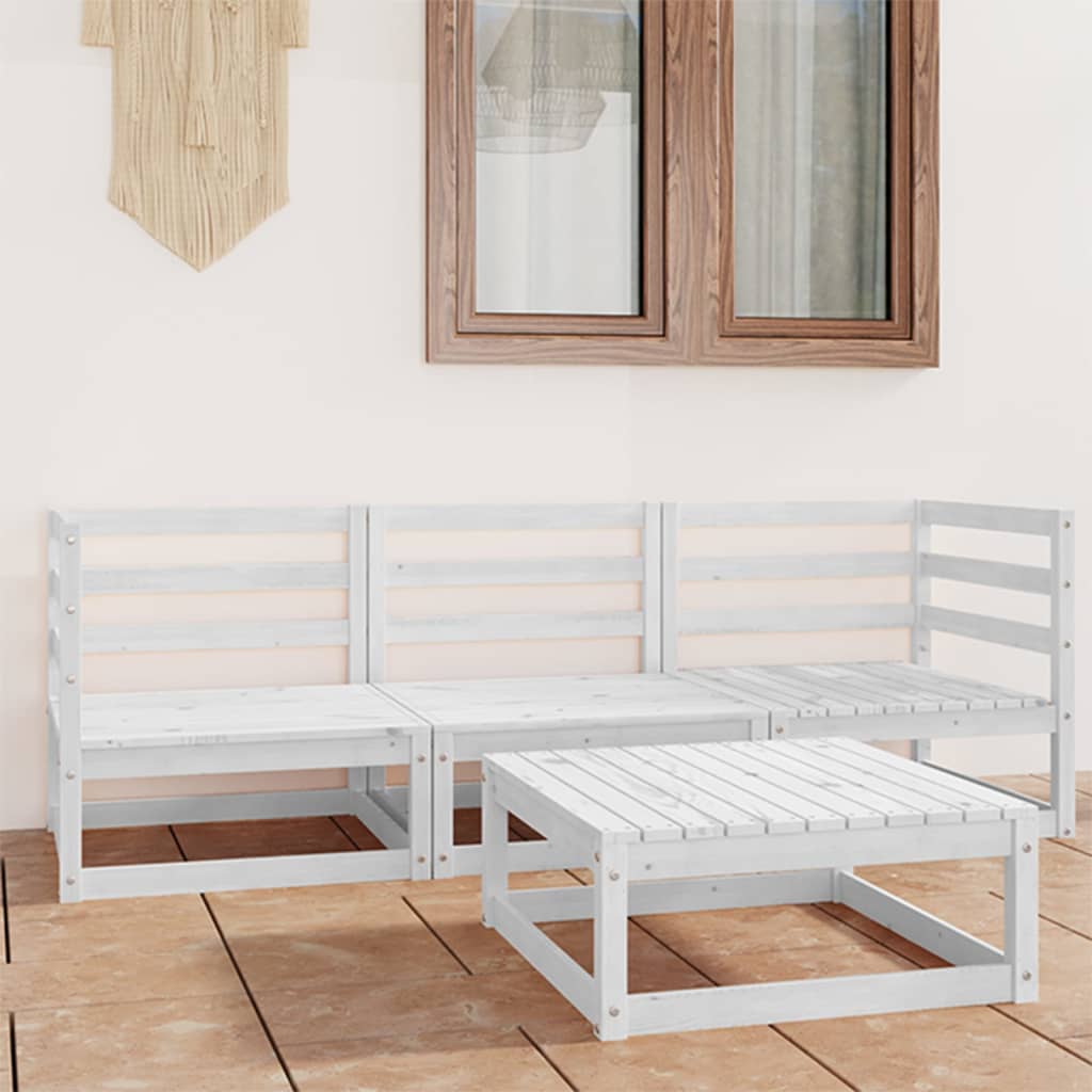 4-Tlg. Garten-Lounge-Set Massivholz Kiefer