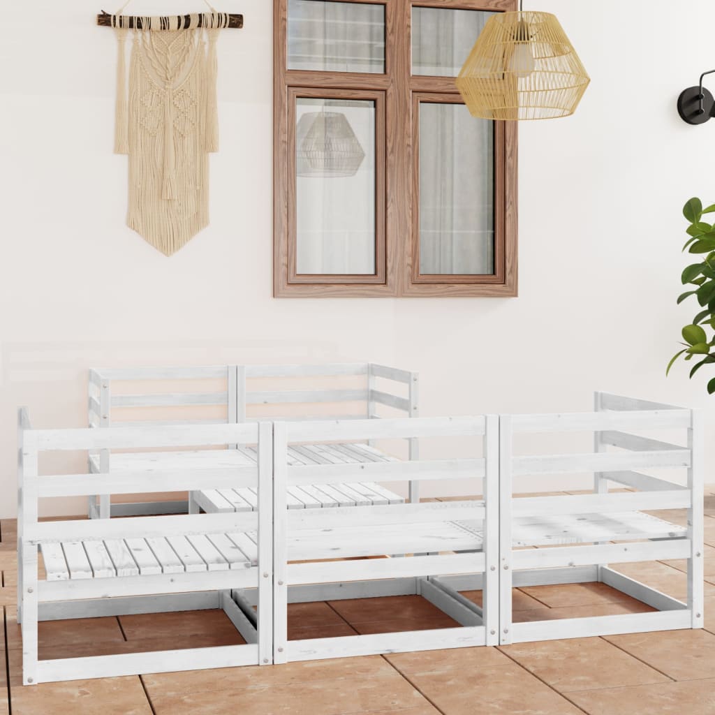 6-Tlg. Garten-Lounge-Set Massivholz Kiefer