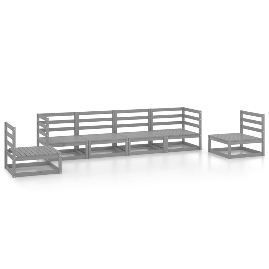 6-Tlg. Garten-Lounge-Set Massivholz Kiefer