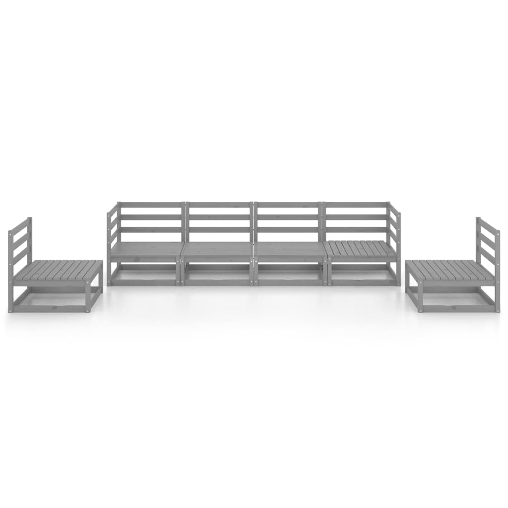 6-Tlg. Garten-Lounge-Set Massivholz Kiefer