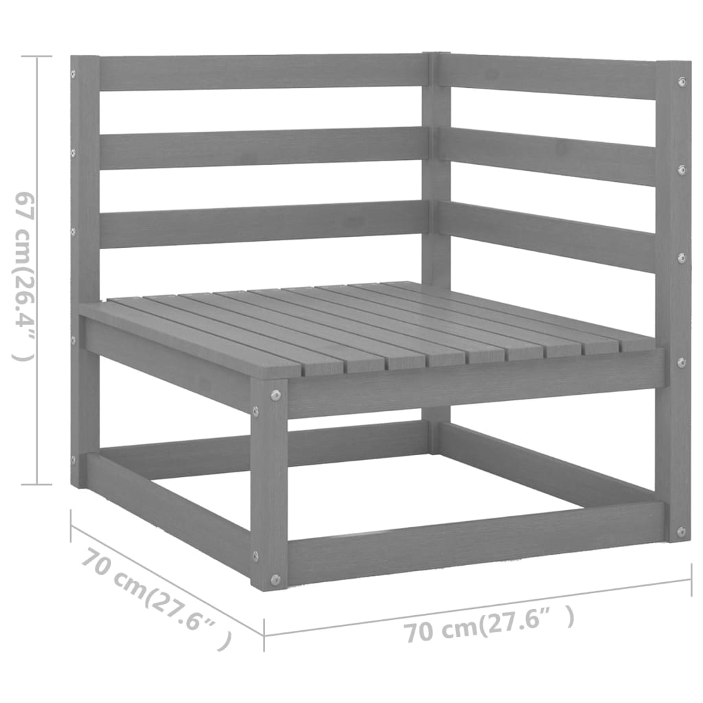 6-Tlg. Garten-Lounge-Set Massivholz Kiefer