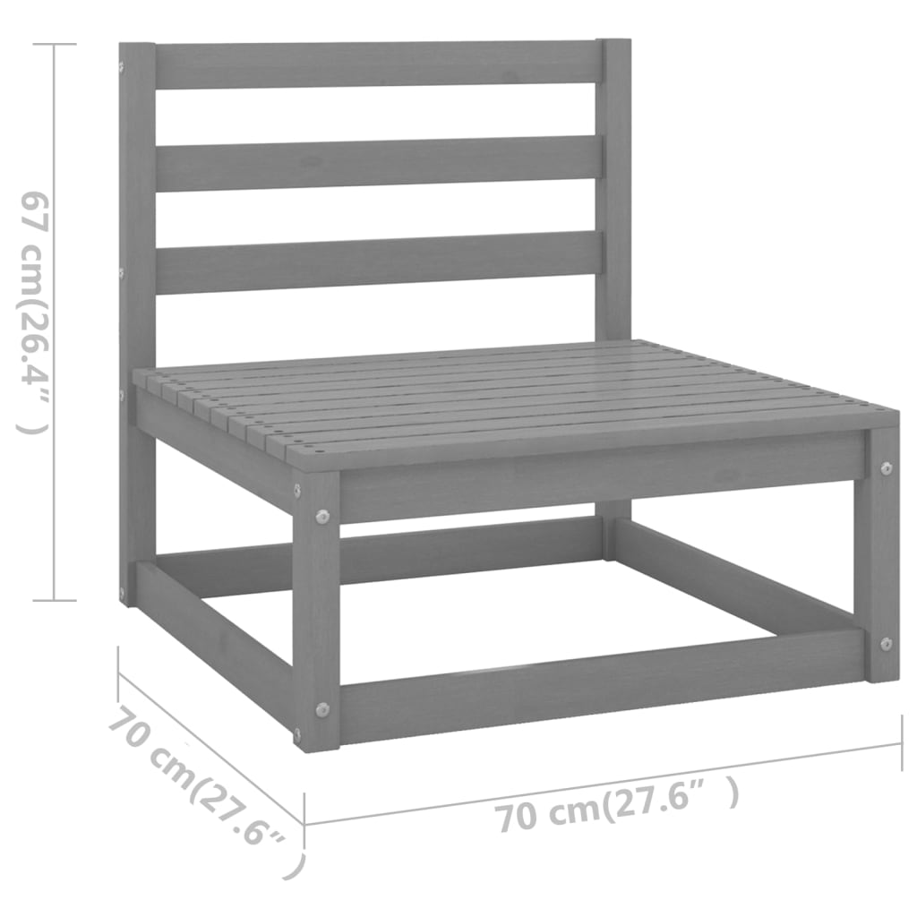 6-Tlg. Garten-Lounge-Set Massivholz Kiefer