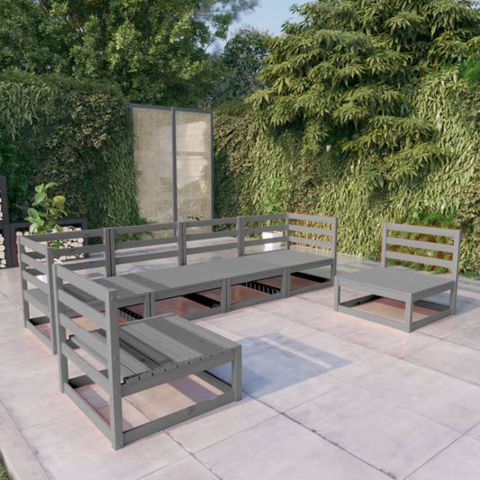 6-Tlg. Garten-Lounge-Set Massivholz Kiefer