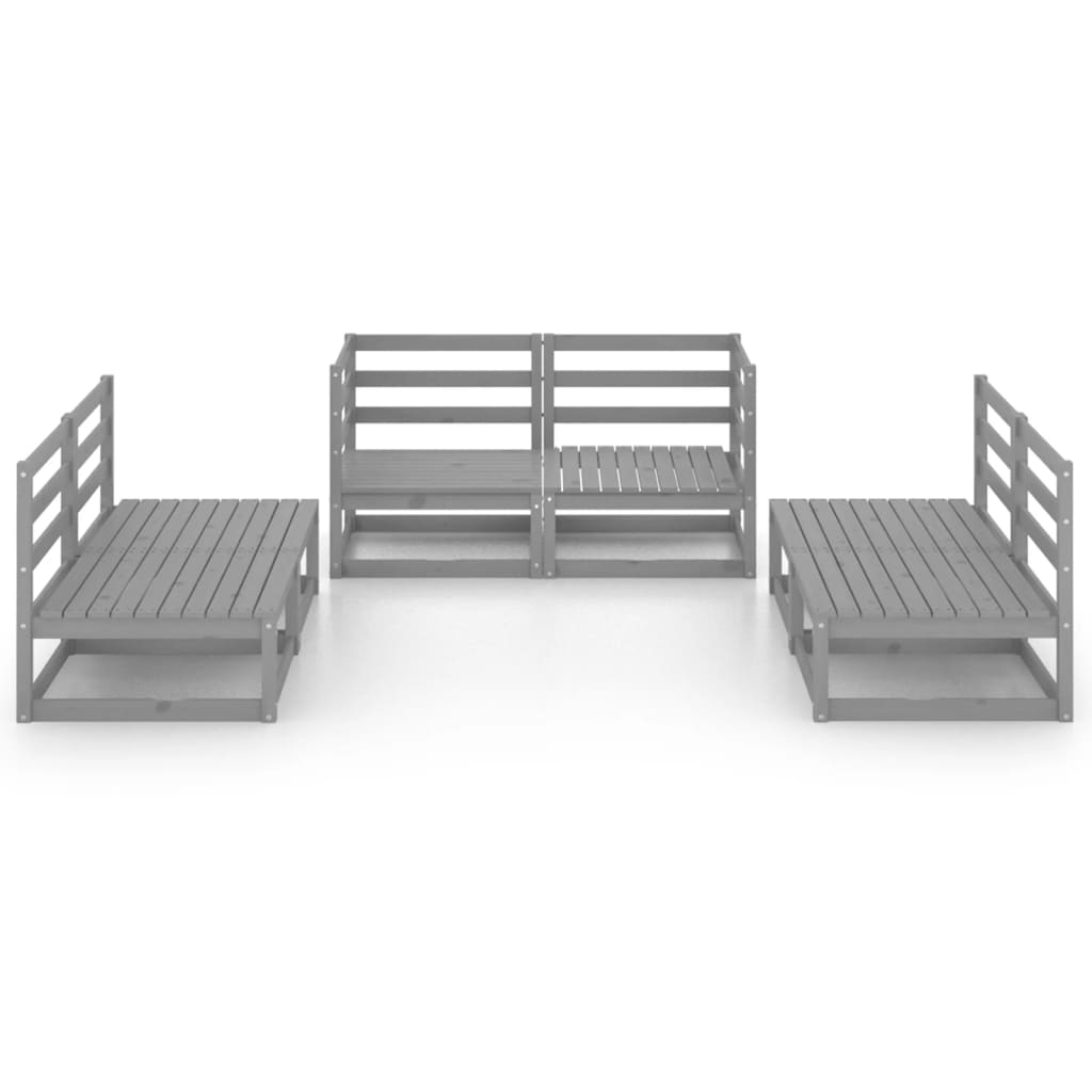 6-Tlg. Garten-Lounge-Set Massivholz Kiefer
