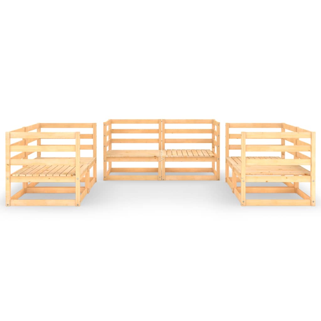 6-Tlg. Garten-Lounge-Set Massivholz Kiefer