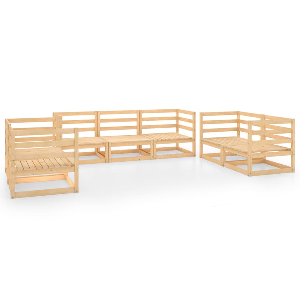 7-Tlg. Garten-Lounge-Set Massivholz Kiefer