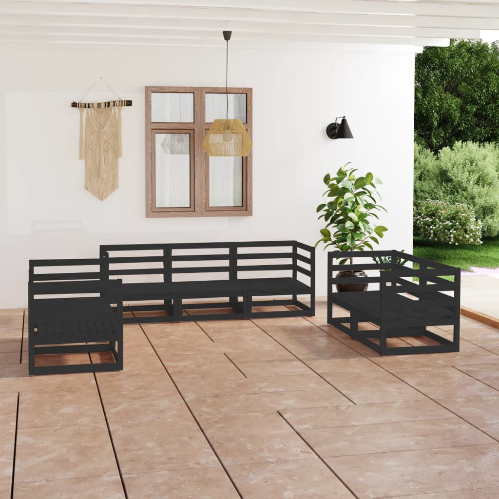 7-Tlg. Garten-Lounge-Set Massivholz Kiefer