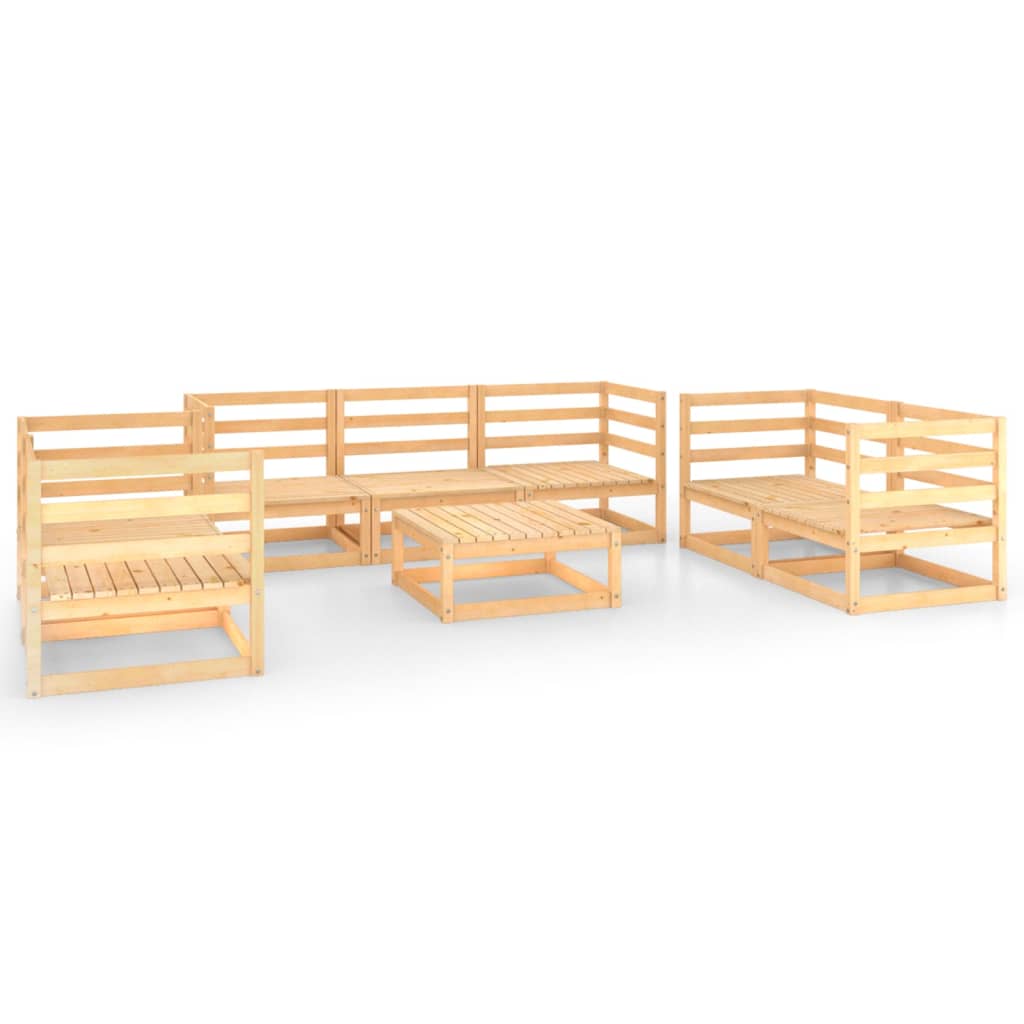 8-Tlg. Garten-Lounge-Set Massivholz Kiefer