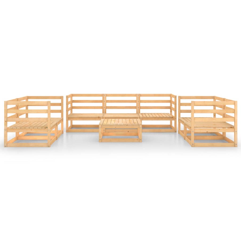 8-Tlg. Garten-Lounge-Set Massivholz Kiefer