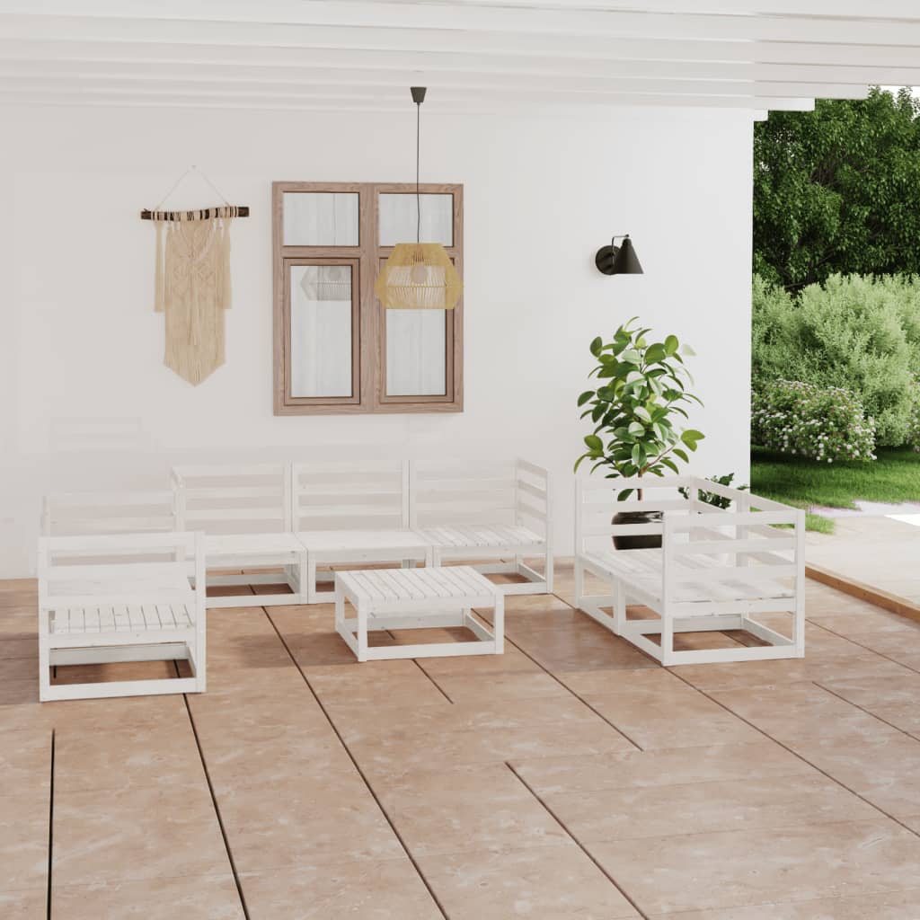 8-Tlg. Garten-Lounge-Set Massivholz Kiefer