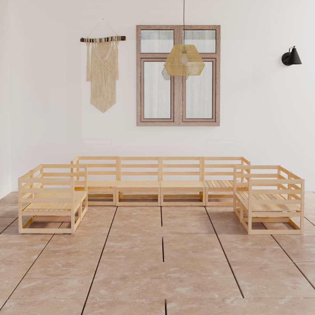 8-Tlg. Garten-Lounge-Set Mit Kissen Kiefer Massivholz