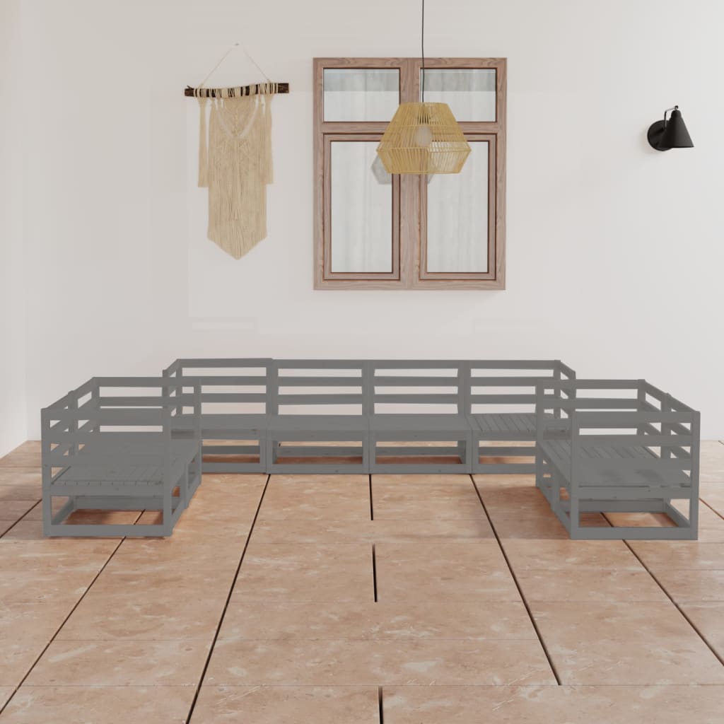 8-Tlg. Garten-Lounge-Set Mit Kissen Kiefer Massivholz