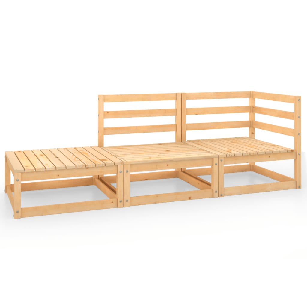 3-Tlg. Garten-Lounge-Set Massivholz Kiefer