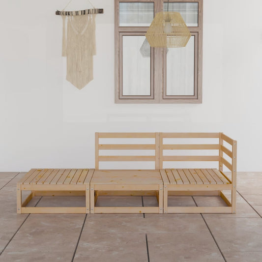 3-Tlg. Garten-Lounge-Set Massivholz Kiefer