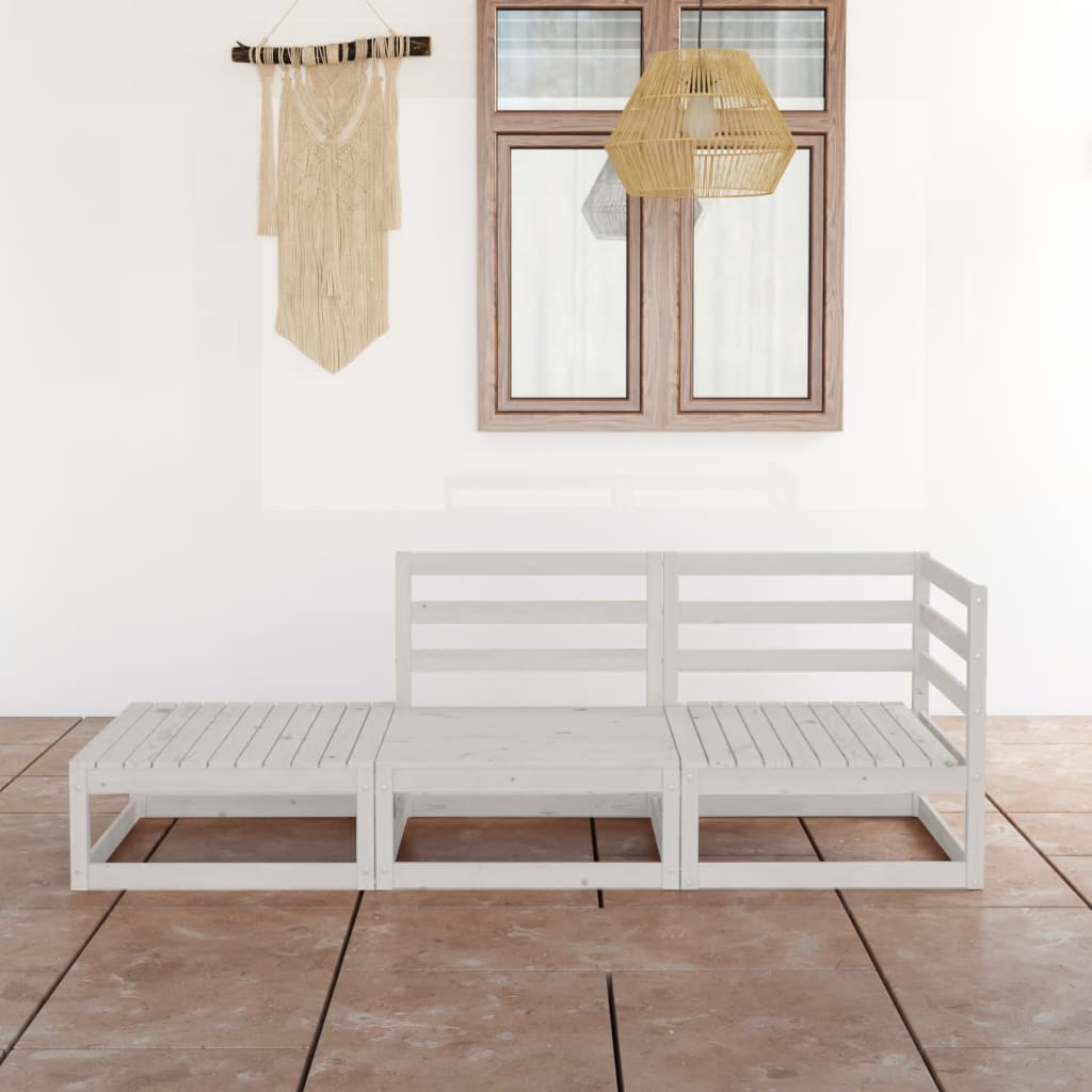 3-Tlg. Garten-Lounge-Set Massivholz Kiefer