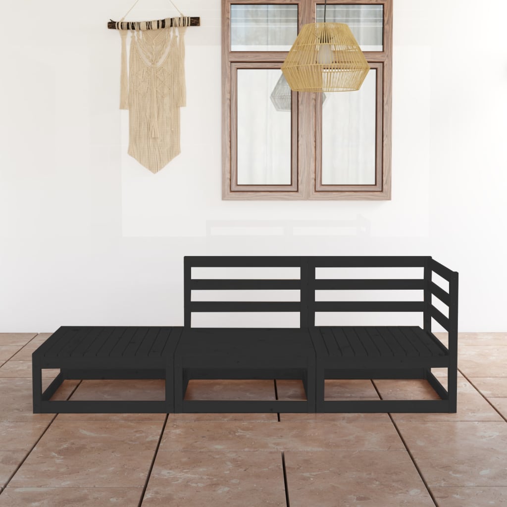 3-Tlg. Garten-Lounge-Set Massivholz Kiefer
