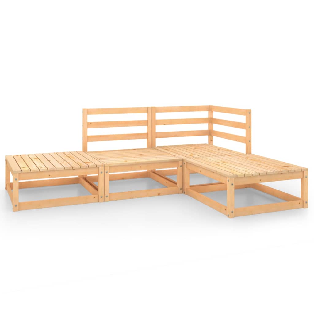 4-Tlg. Garten-Lounge-Set Massivholz Kiefer