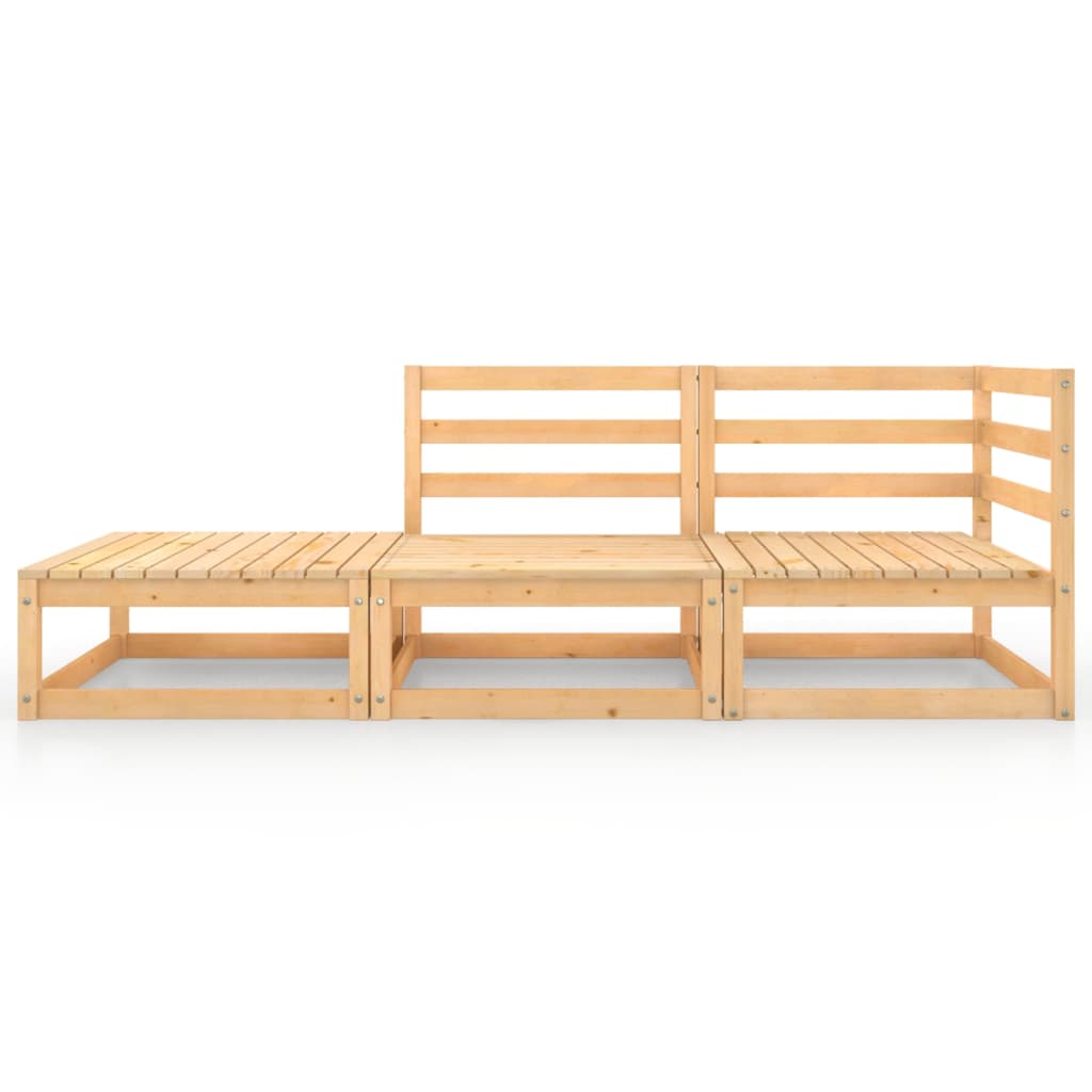 4-Tlg. Garten-Lounge-Set Massivholz Kiefer