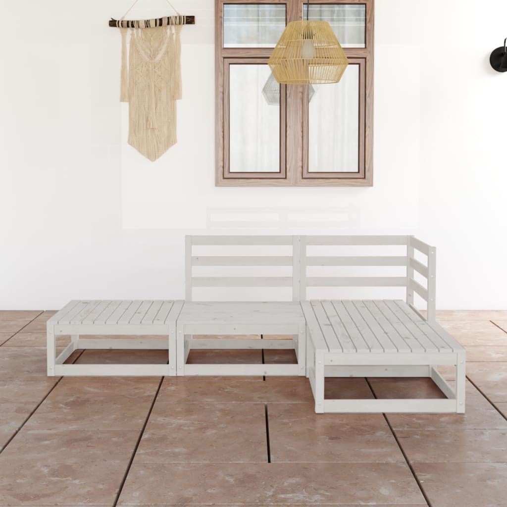 4-Tlg. Garten-Lounge-Set Massivholz Kiefer