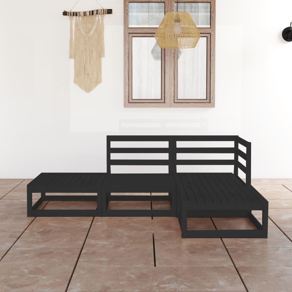 4-Tlg. Garten-Lounge-Set Massivholz Kiefer