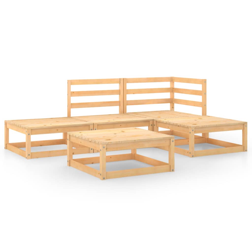 5-Tlg. Garten-Lounge-Set Massivholz Kiefer