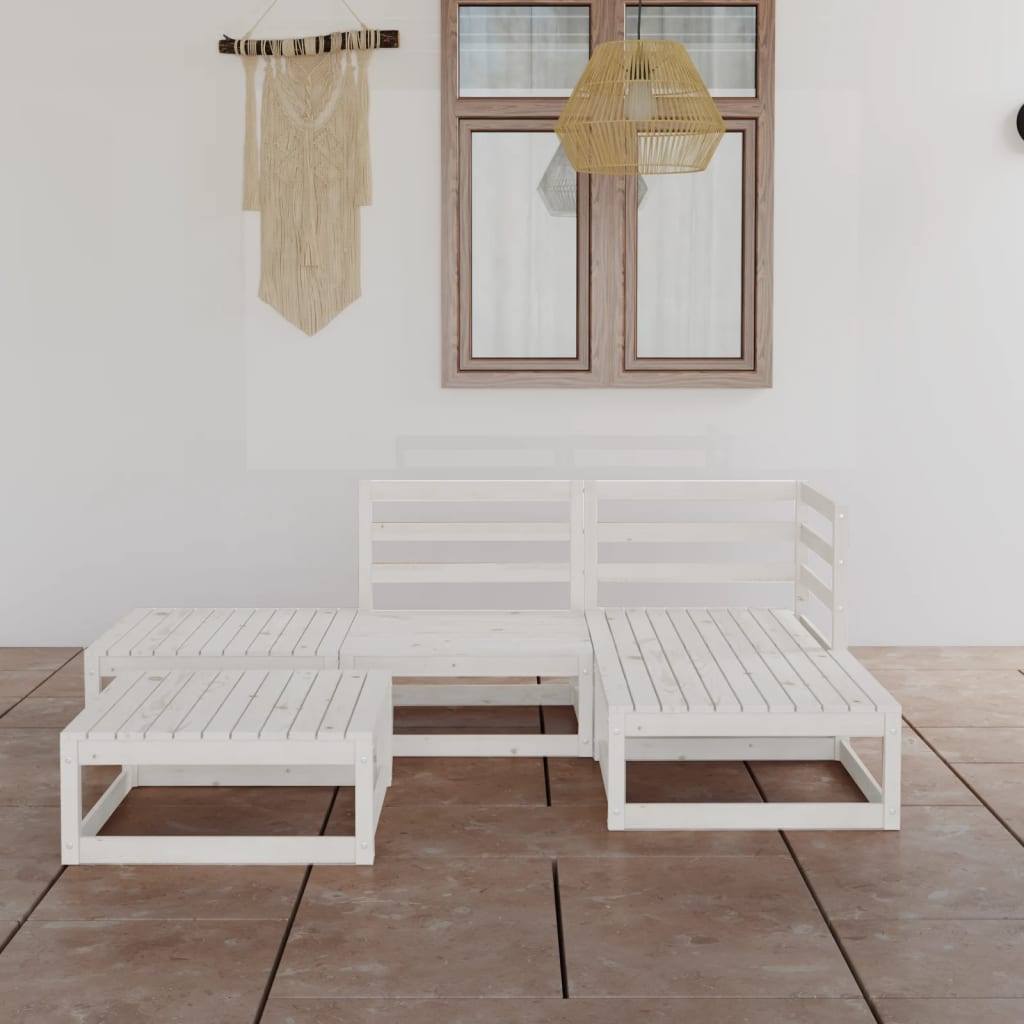 5-Tlg. Garten-Lounge-Set Massivholz Kiefer
