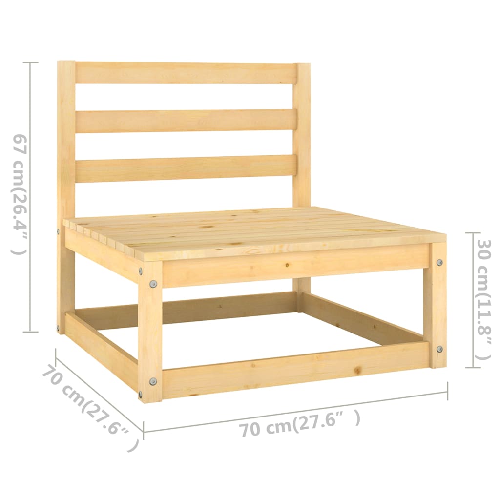 4-Tlg. Garten-Lounge-Set Massivholz Kiefer