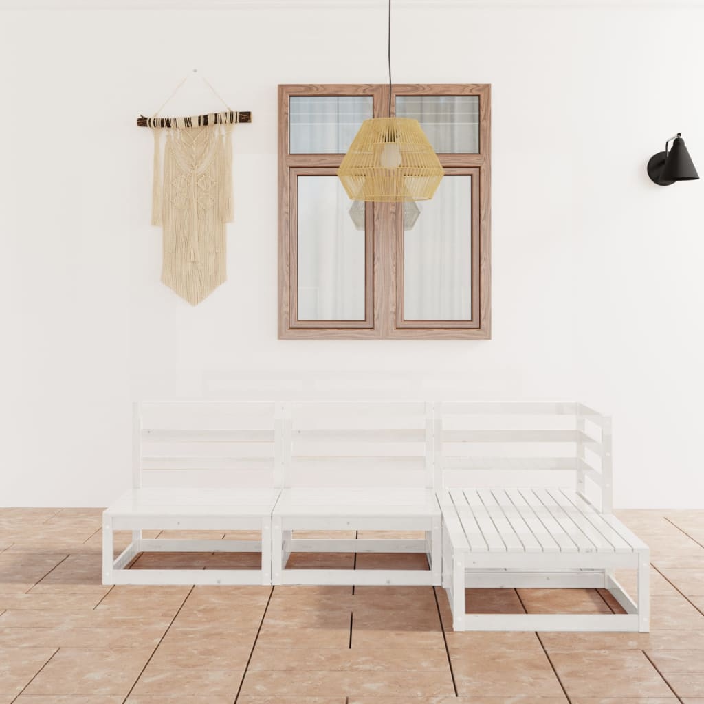 4-Tlg. Garten-Lounge-Set Massivholz Kiefer