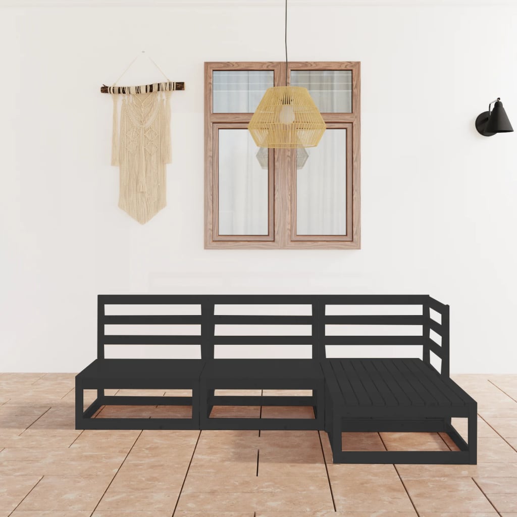 4-Tlg. Garten-Lounge-Set Massivholz Kiefer