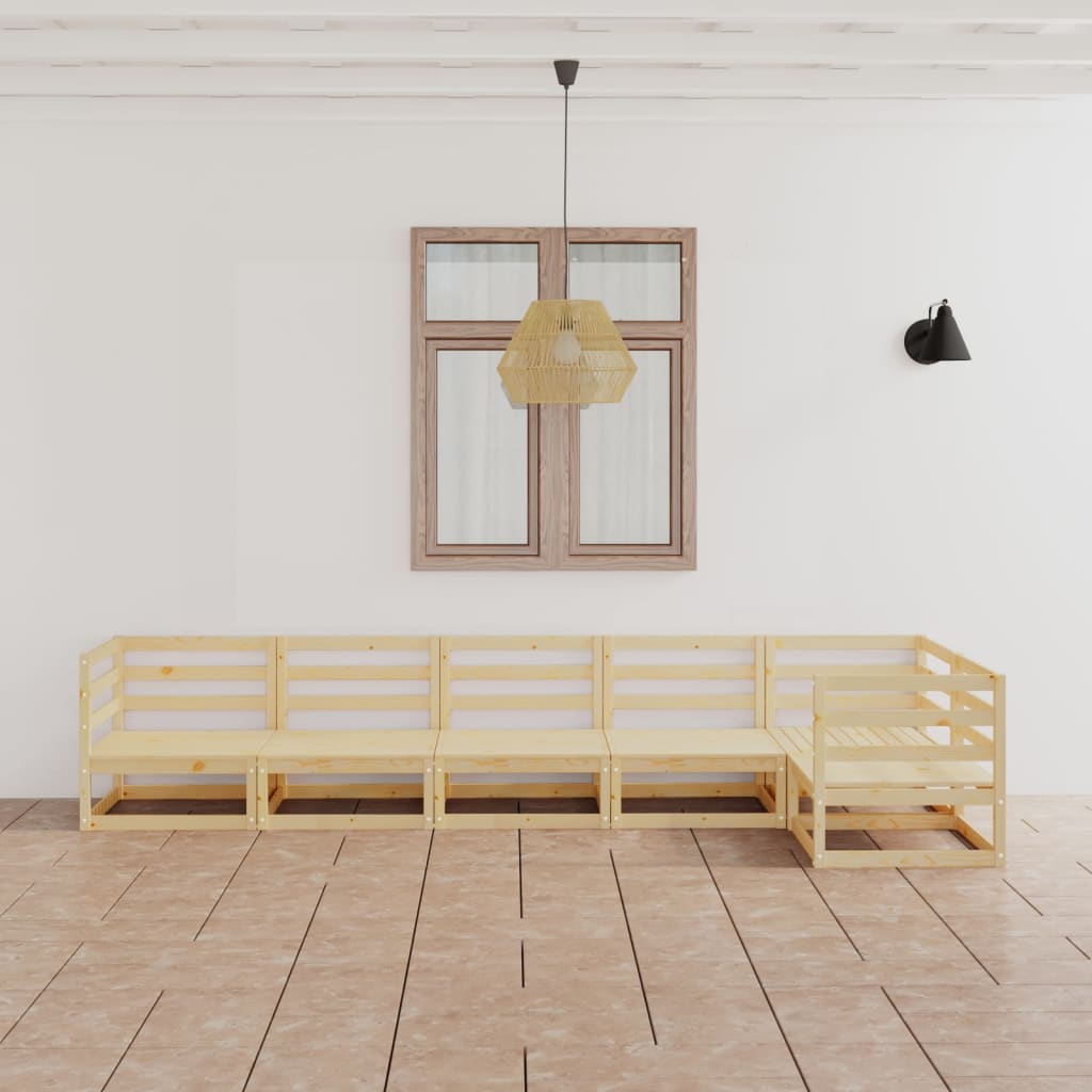 6-Tlg. Garten-Lounge-Set Mit Kissen Kiefer Massivholz