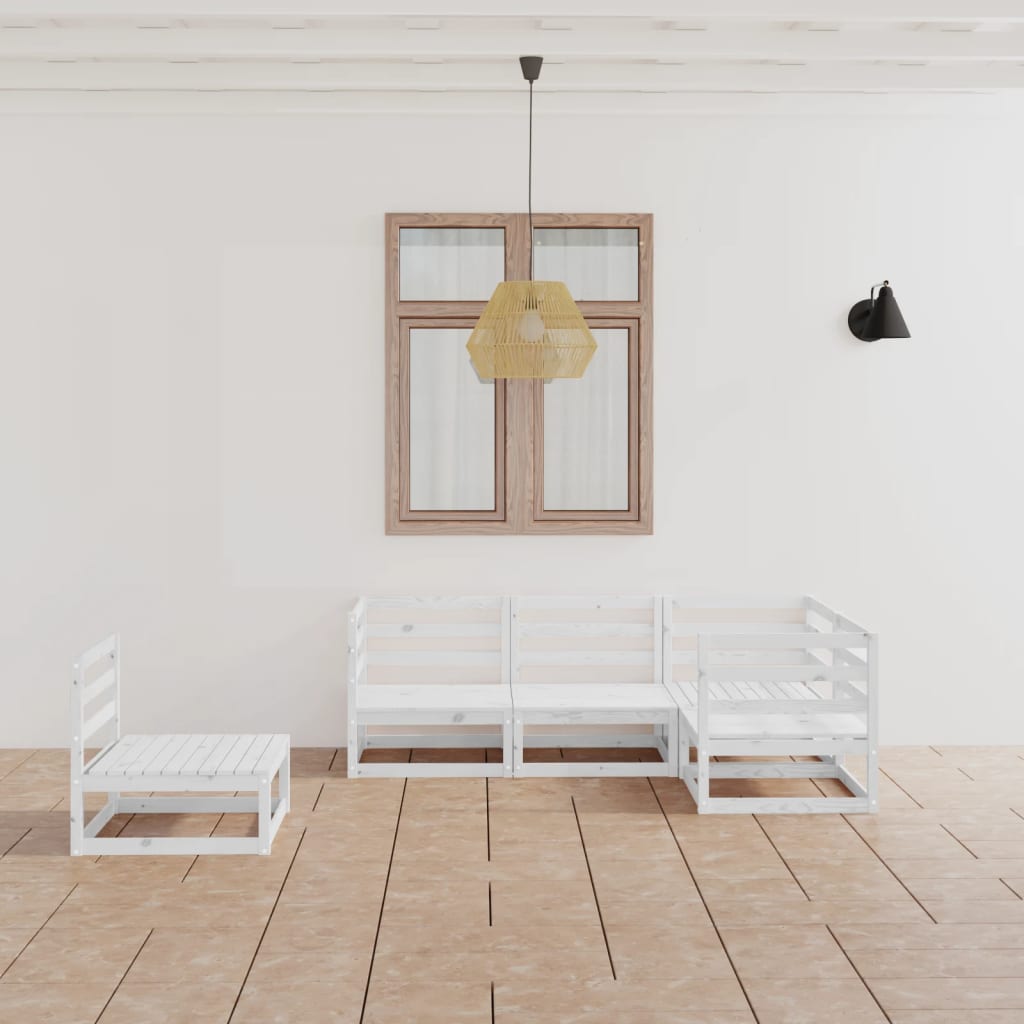 5-Tlg. Garten-Lounge-Set Mit Kissen Kiefer Massivholz