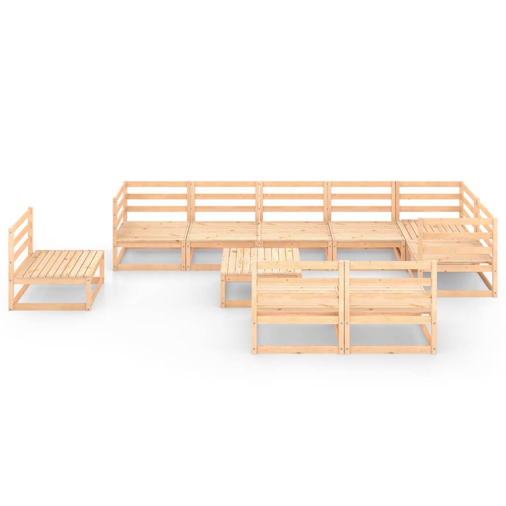 10-Tlg. Garten-Lounge-Set Massivholz Kiefer