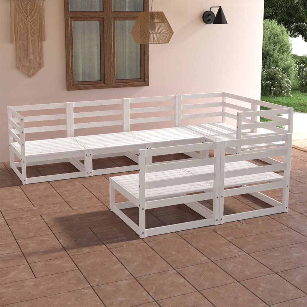 7-Tlg. Garten-Lounge-Set Mit Kissen Massivholz Kiefer