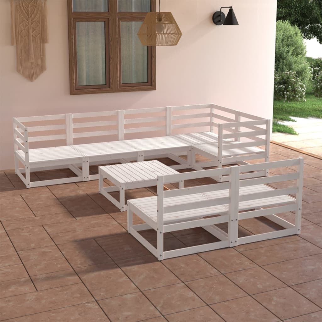 8-Tlg. Garten-Lounge-Set Mit Kissen Massivholz Kiefer
