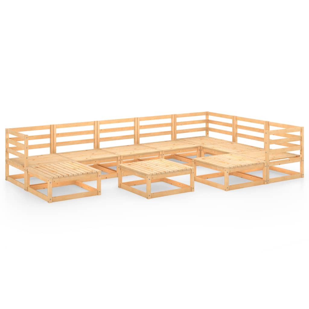 10-Tlg. Garten-Lounge-Set Massivholz Kiefer