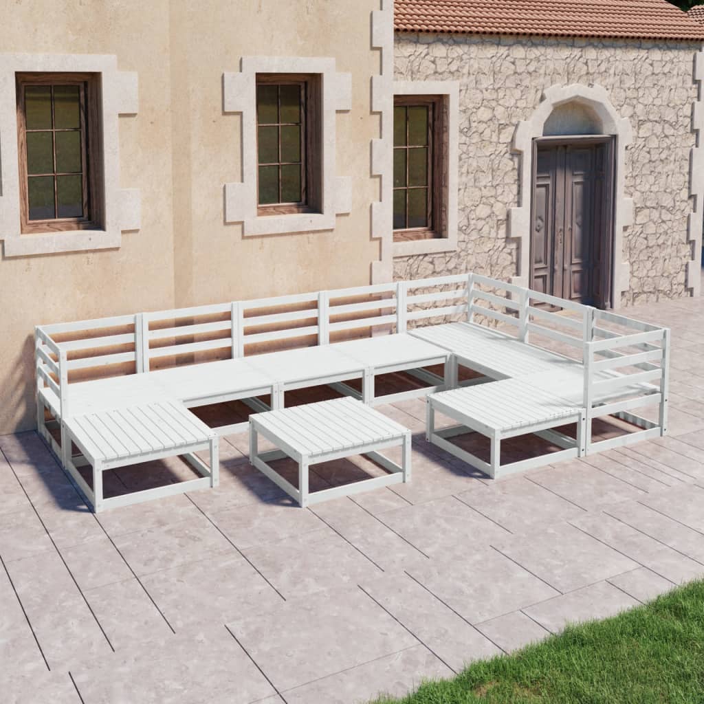 10-Tlg. Garten-Lounge-Set Massivholz Kiefer