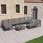 10-Tlg. Garten-Lounge-Set Massivholz Kiefer