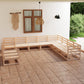 10-Tlg. Garten-Lounge-Set Massivholz Kiefer