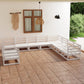 10-Tlg. Garten-Lounge-Set Massivholz Kiefer