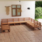 10-Tlg. Garten-Lounge-Set Massivholz Kiefer