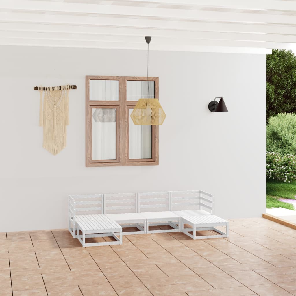 6-Tlg. Garten-Lounge-Set Mit Kissen Massivholz Kiefer