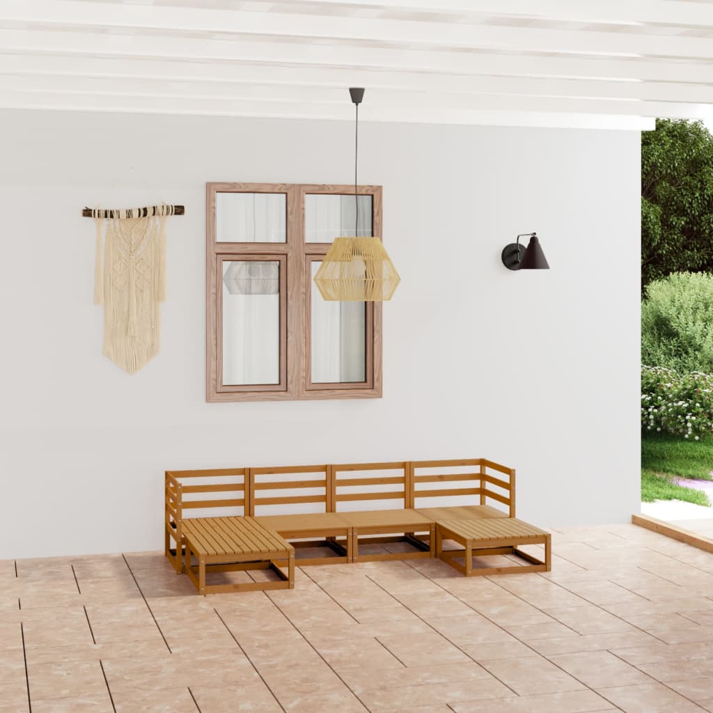 6-Tlg. Garten-Lounge-Set Mit Kissen Massivholz Kiefer
